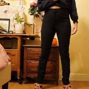 High-rise Pixie Never Fade Black Stretchy Skinny Jeans with No Front Button